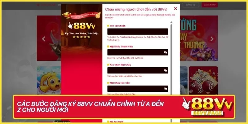 Đăng Ký 88vv Siêu Tốc Đơn Giản Để Nhận Ưu Đãi Cực Khủng 2 Các bước đăng ký 88vv chuẩn chỉnh từ A đến Z cho người mới
