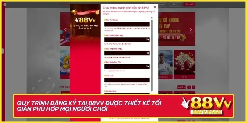 Trang chủ 31 Quy trình đăng ký tại 88vv được thiết kế tối giản